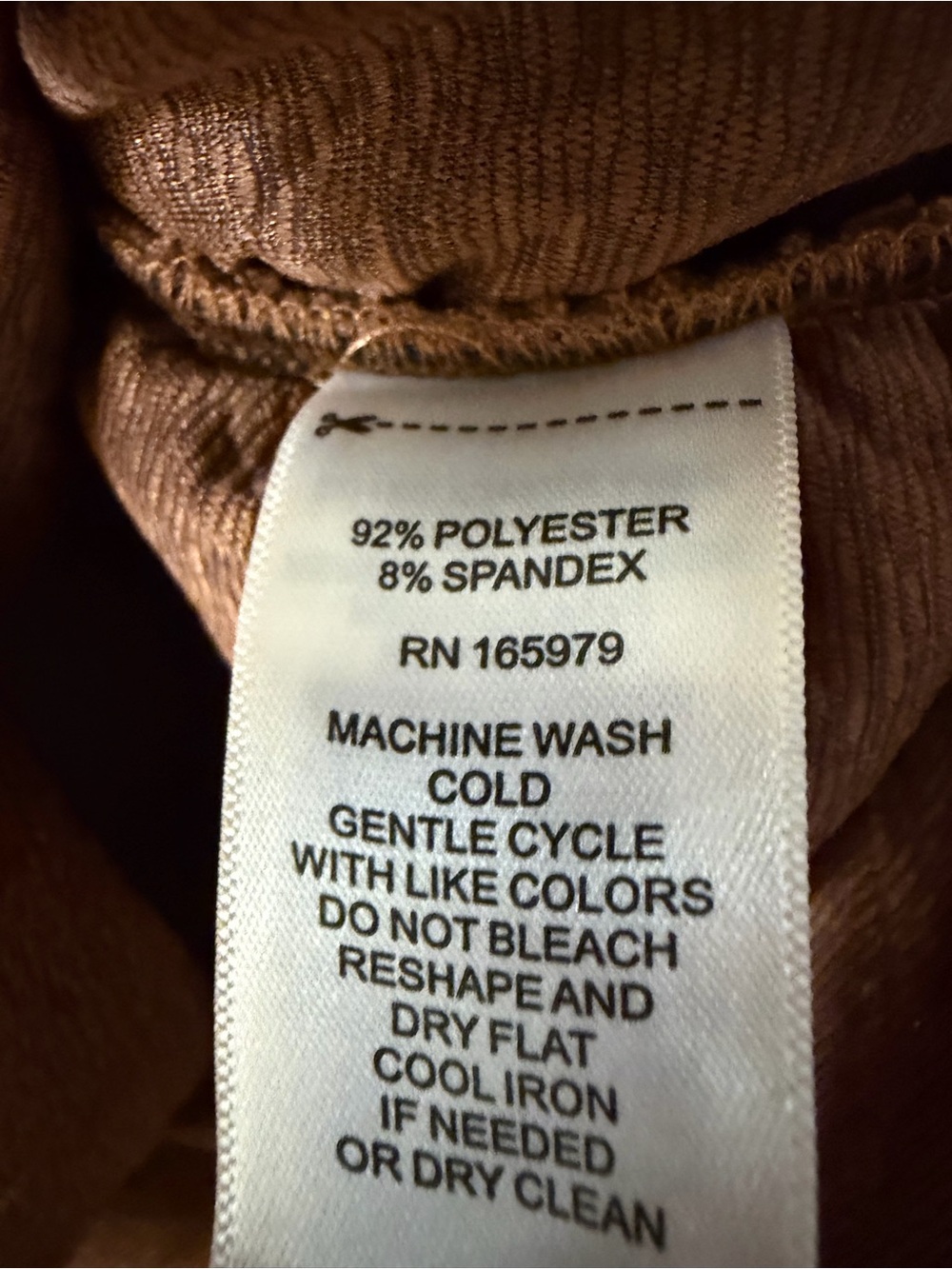 Cable & Gauge Brown Textured V-Neck Tank with Side Ruching - Picture 2 of 2